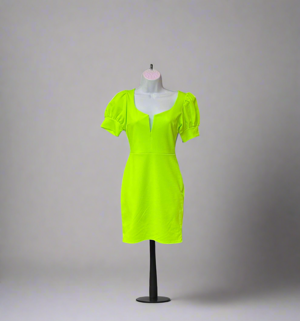 Neon Green Mini Dress