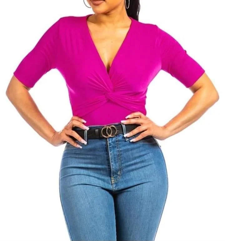 Pink V-Neck Top - Flattering Casual Essential