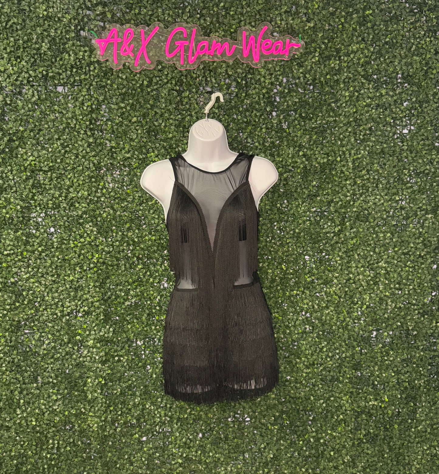 Black Fringe Mini Dress - Party Dress