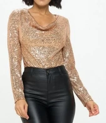 Gold Sequin Bodysuit