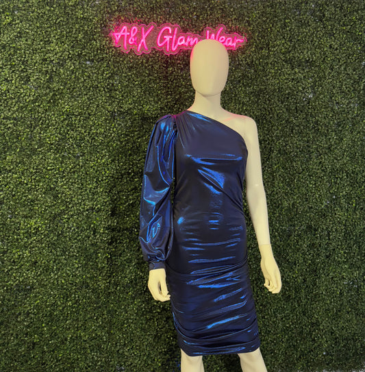 Blue One Shoulder Dress