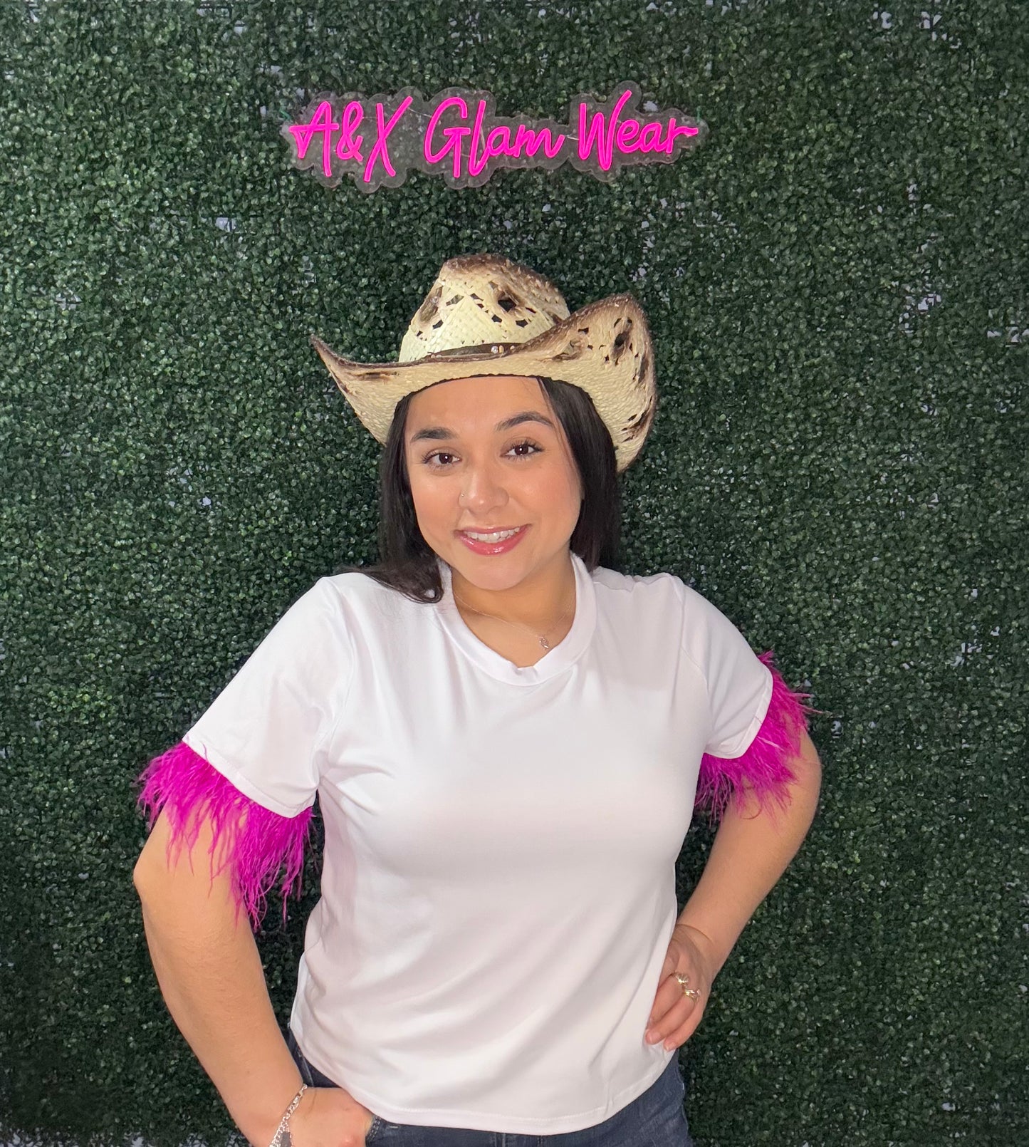 Hot Pink Feather Top