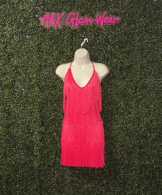 Hot Pink Trim Dress