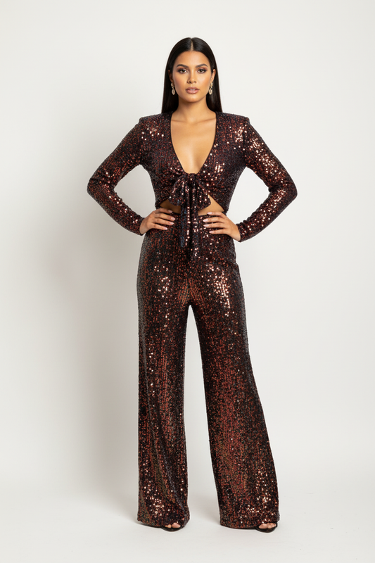 Multi-Color Sequin Jumpsuit - Bright Colors